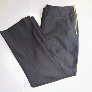 Chico's pants black flat front side zipper crop ankle elastic waist Sz 1.5 US 10